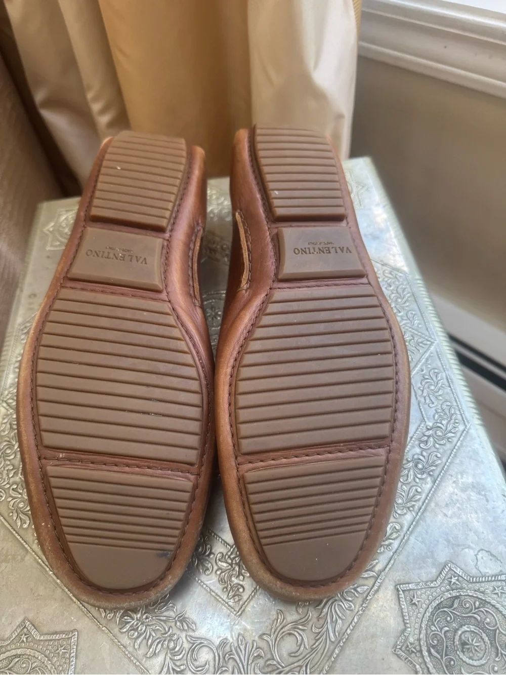 Valentino Men's Tan Leather Loafers